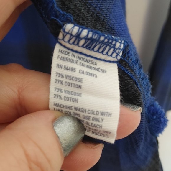 American Eagle Blue plaid button down shirt XL - Picture 6 of 6